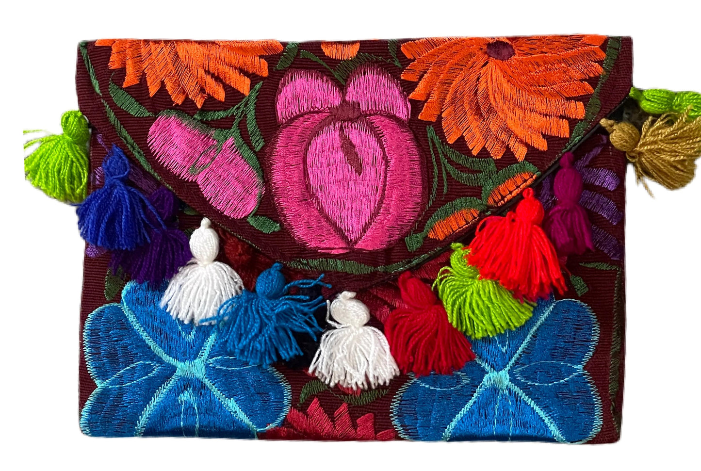 Embroidered Crossbody Clutch