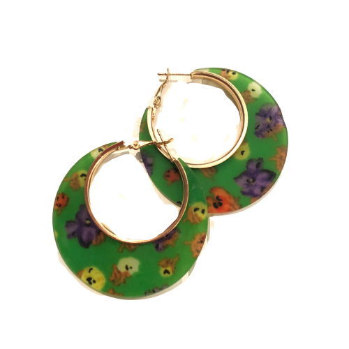 Floral Round Earrings