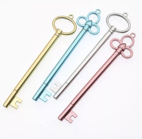 Metallic Key Shaped Writing Pen