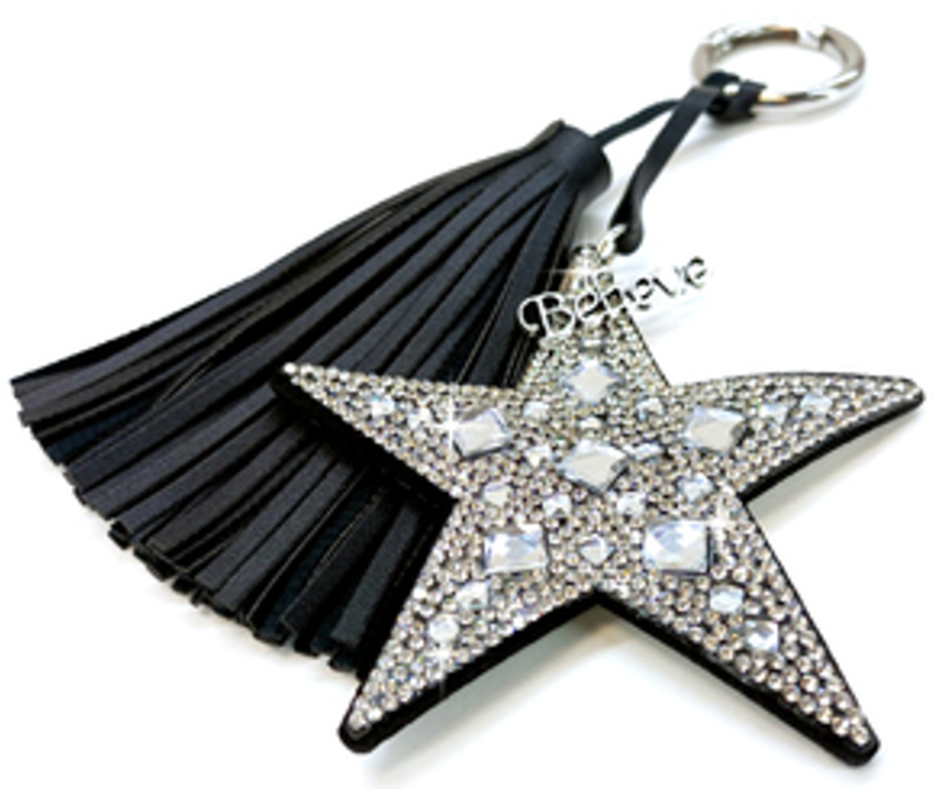 Star Rhinestone Bag Charm-Key Ring